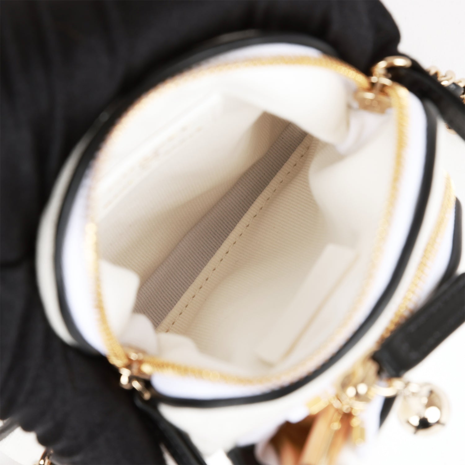 Monte-Carlo Mini Crossbody Tennis Bag White Canvas Light Gold Hardware