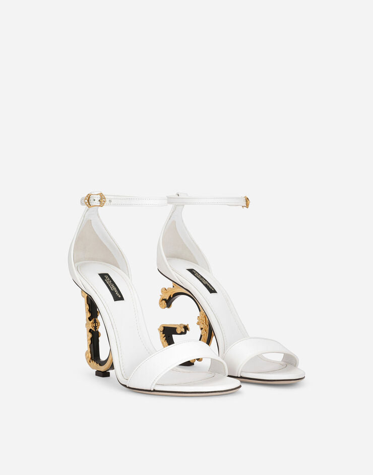 Nappa leather sandals with baroque DG detail