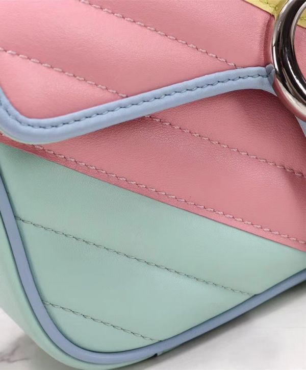 Gucci GG Marmont Colorful Matelasse Shoulder Bag Women Silver Logo Buckle Top Sale Chain Mini Crossbody Bag Online