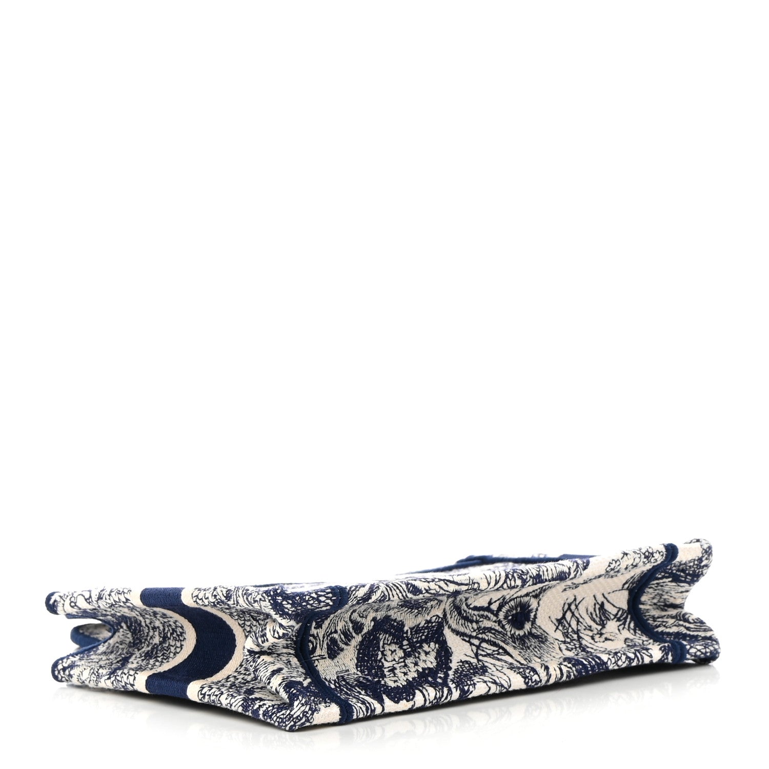 CHRISTIAN DIOR Canvas Embroidered Mini Toile De Jouy Book Tote Blue