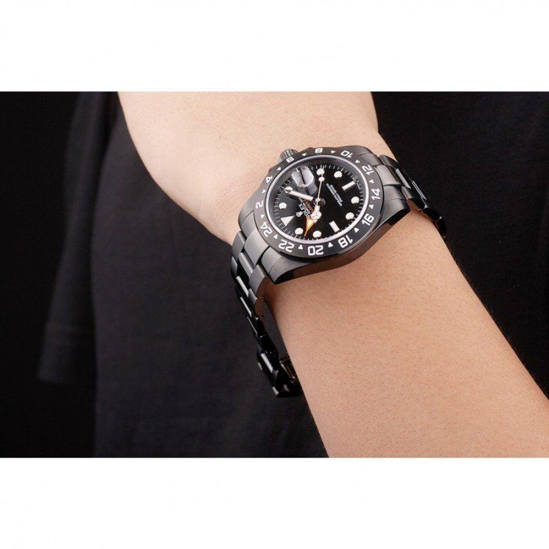 Swiss Rolex Explorer Black Ceramic Bezel Black Dial Watch 98239