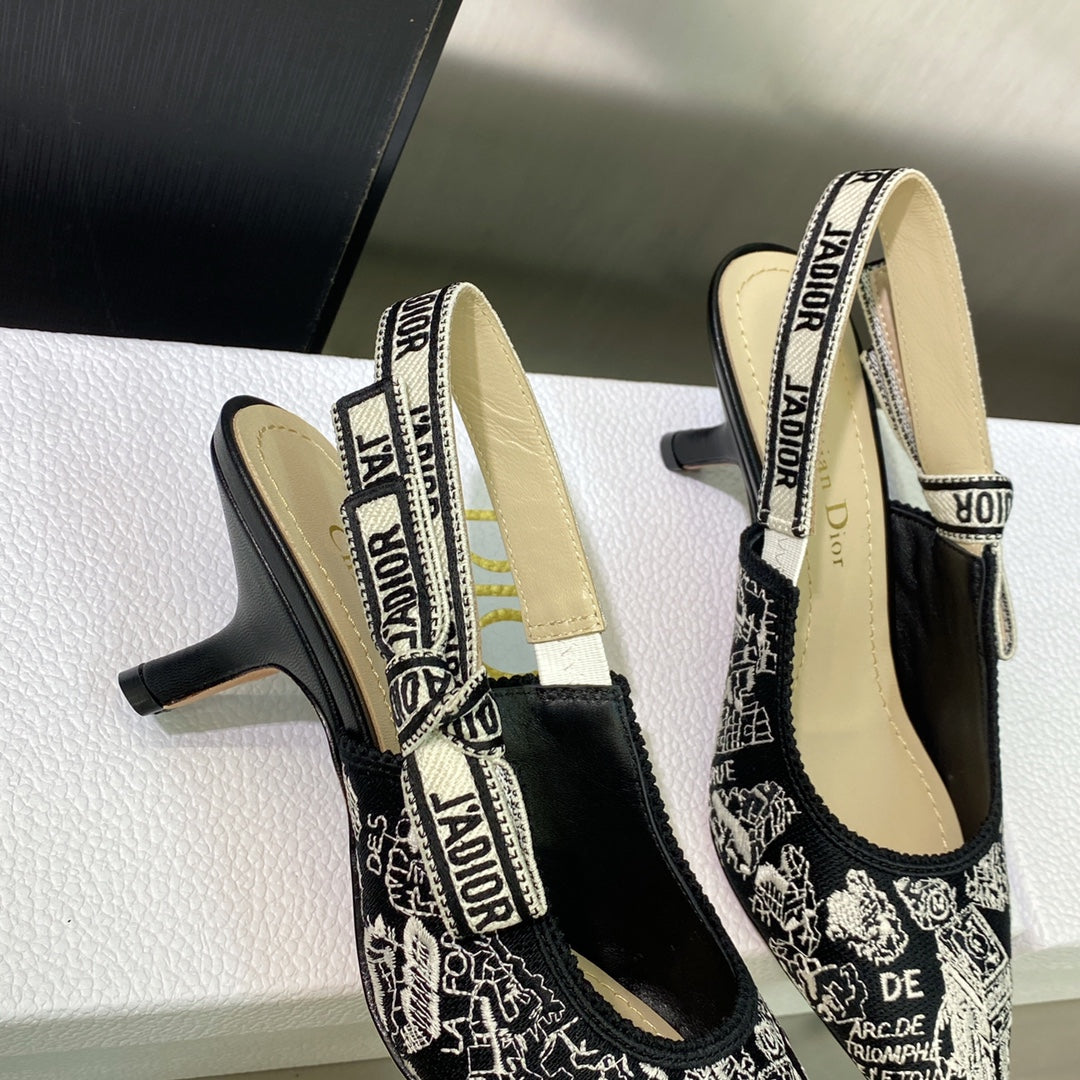 Jacquard Embroidery High Heels