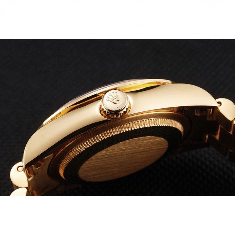 Swiss Rolex Day-Date Yellow Gold Diamond Pave