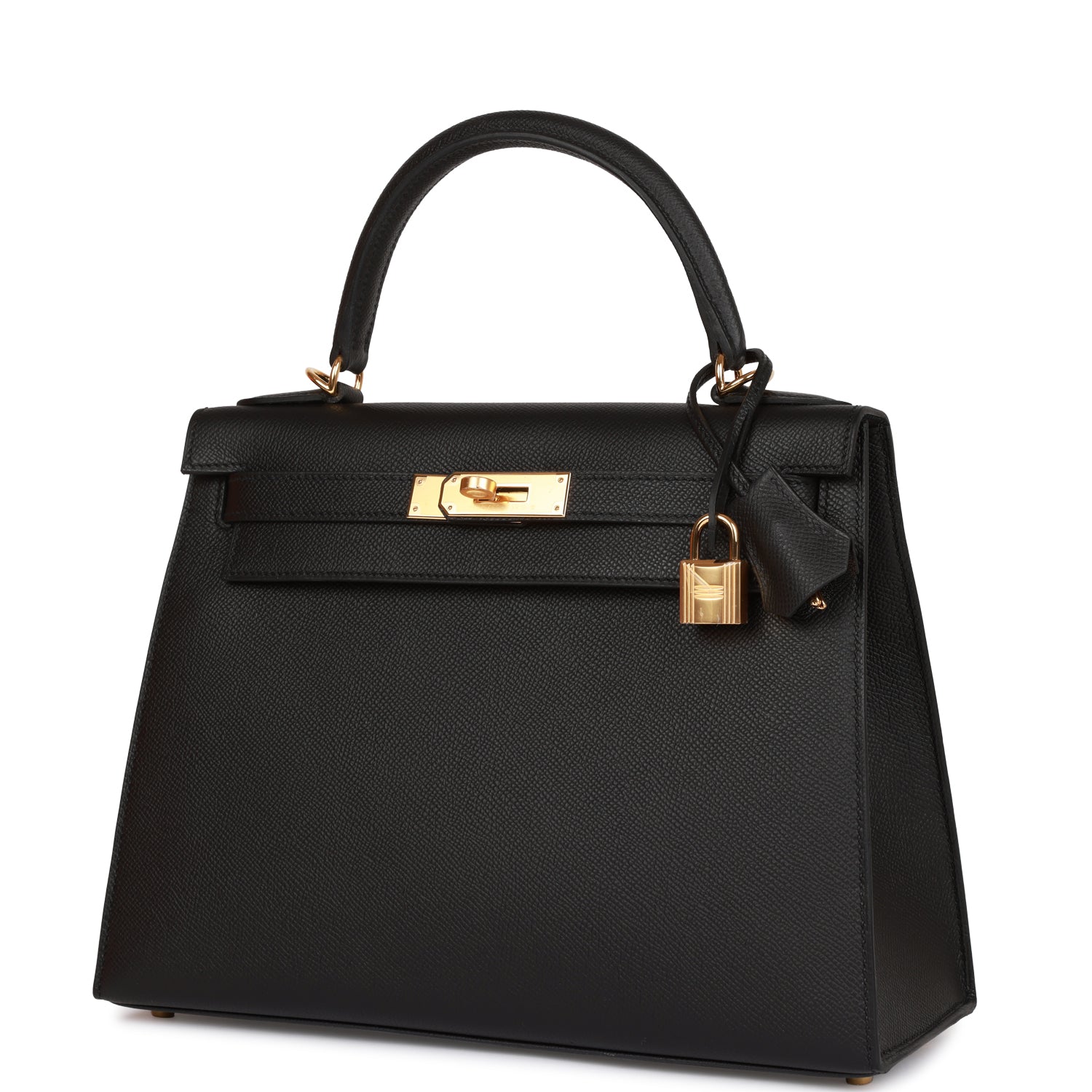 Hermès Kelly Sellier 28 Black Epsom Gold Hardware