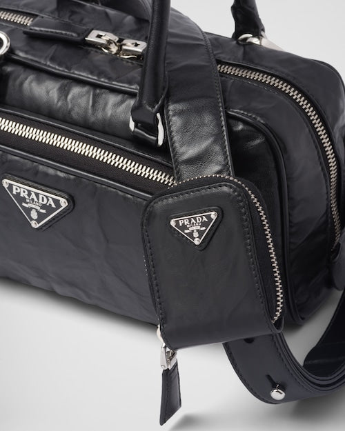 Prada Antique nappa leather multi-pocket top-handle bag - Black