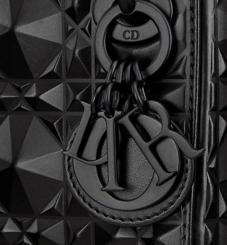 MICRO LADY DIOR BAG Black Cannage Calfskin with Diamond Motif