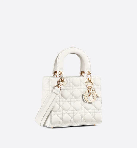 SMALL LADY DIOR MY ABCDIOR BAG Latte Cannage Lambskin