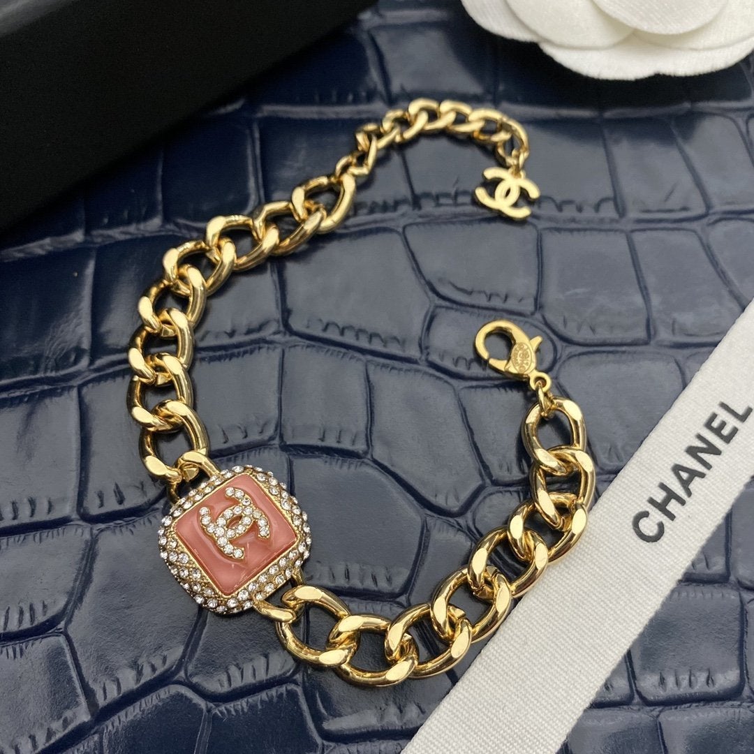 Candy Color Square Rhinestone Bracelet