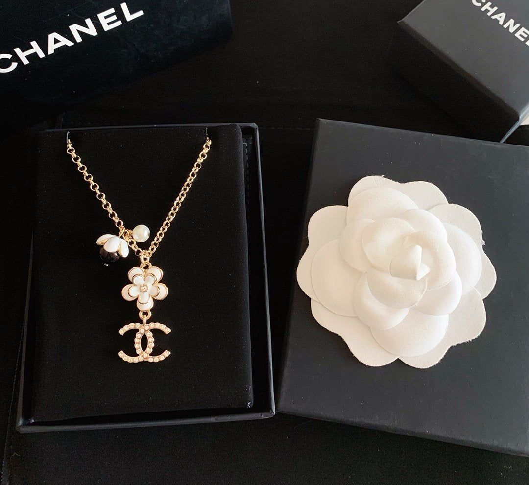 Elegant Camellia Pendant Necklace