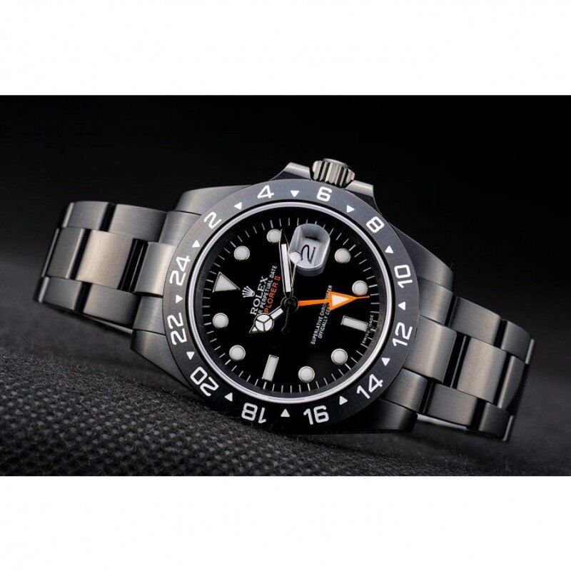 Swiss Rolex Explorer Black Ceramic Bezel Black Dial Watch 98239
