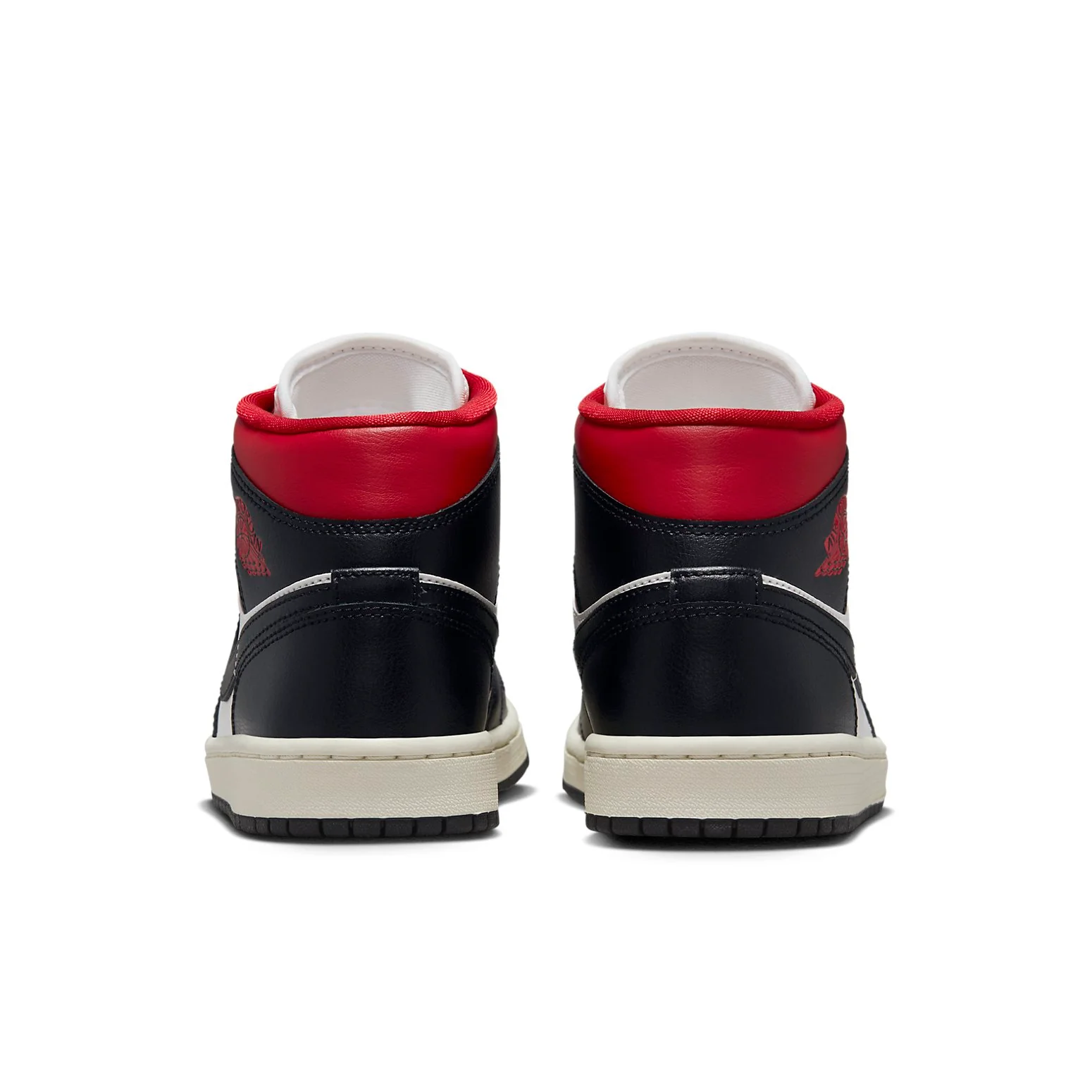 (WMNS) Air Jordan 1 Mid 'Black Sail Gym Red' BQ6472-061