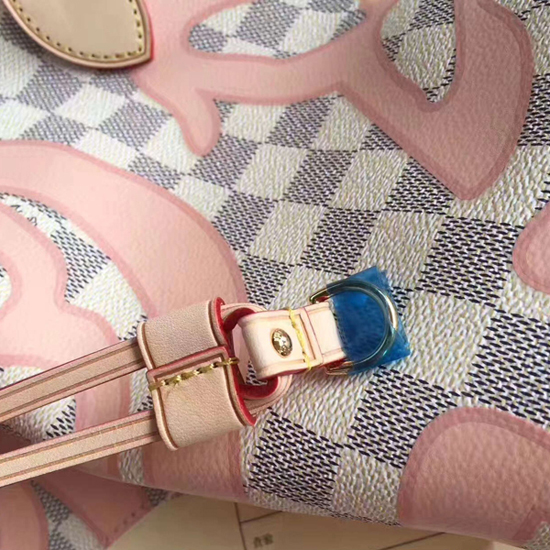 Louis Vuitton N41050 Neverfull MM Shoulder Bag Damier Azur Canvas