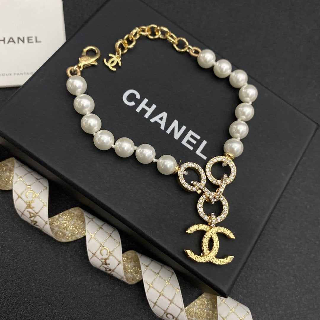 Fashion three-ring spliced pearl bracelet