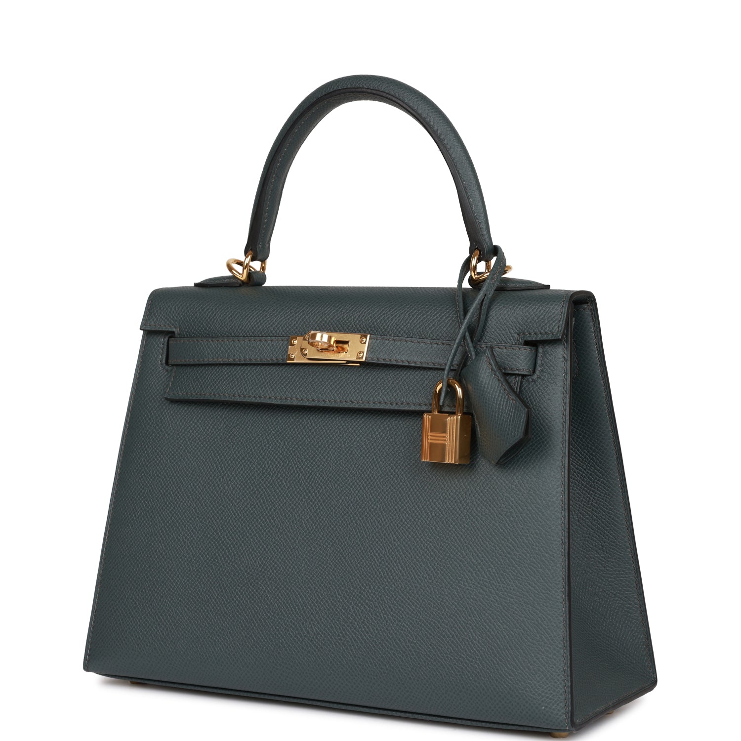 Hermès Kelly Sellier 25 Bleu Orage Epsom Gold Hardware