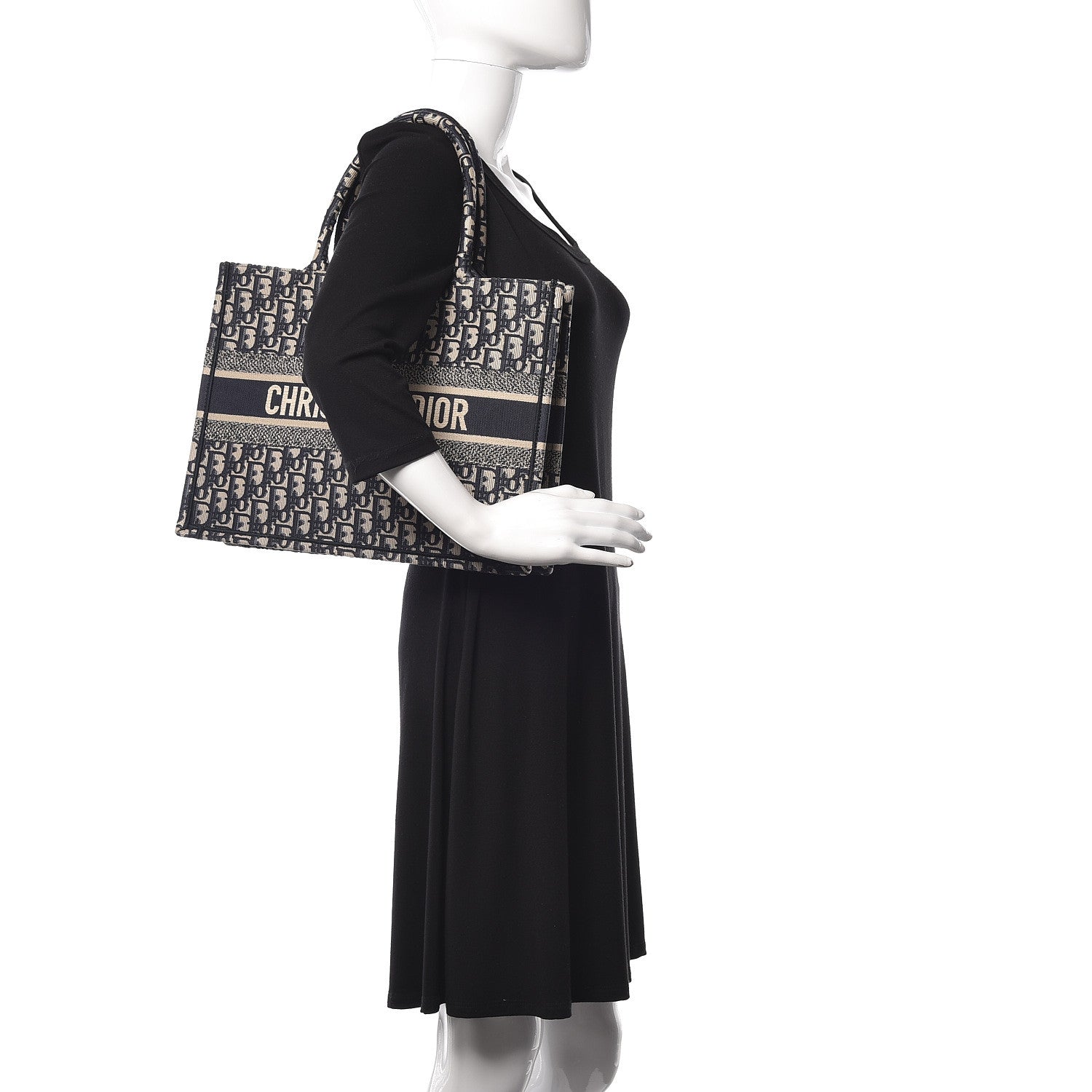 CHRISTIAN DIOR Oblique Large Book Tote Blue Multicolor