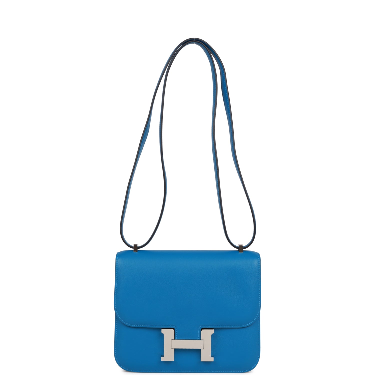 Hermès Constance 18 Mykonos Verso Evercolor Palladium Hardware