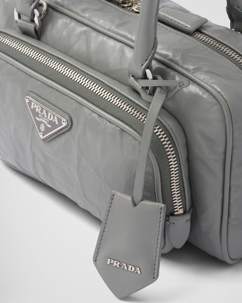 Prada Antique nappa leather multi-pocket top-handle bag - Slate Gray