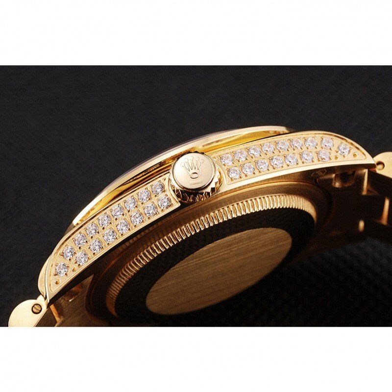 Swiss Rolex Day-Date Yellow Gold Full Diamond Pave