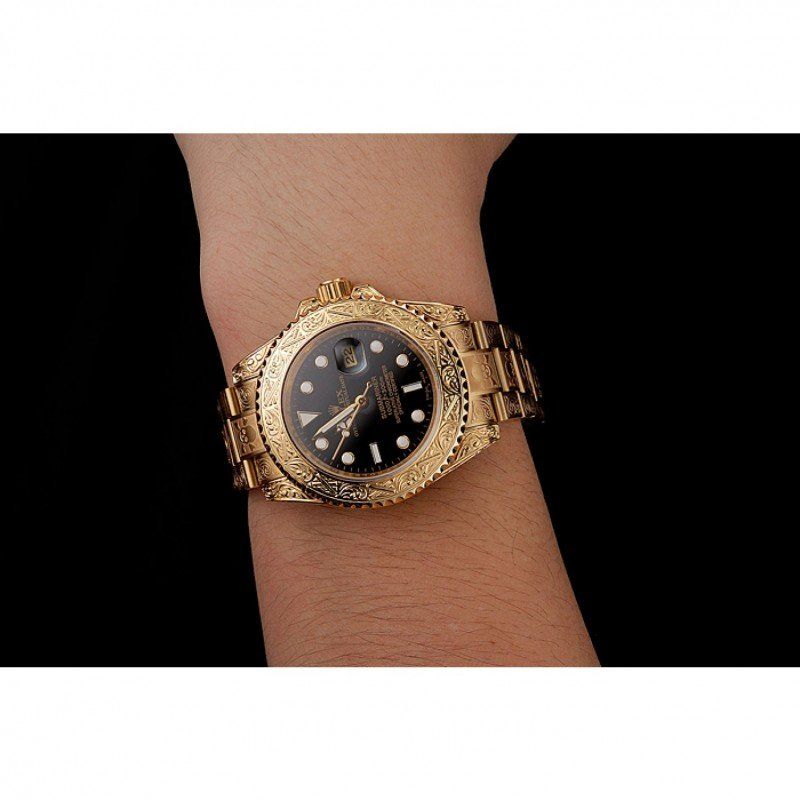 Swiss Rolex Submariner Skull Limited Edition Black Dial Gold Case And Bracelet 1454071