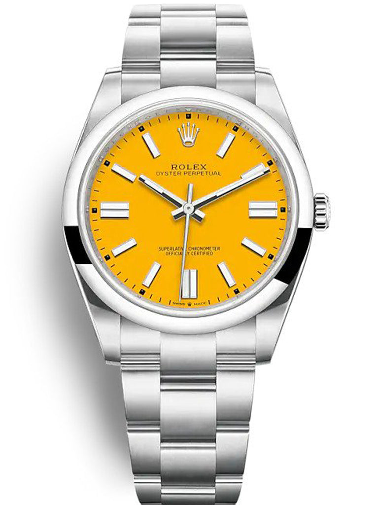 Replica Rolex Oyster Perpetual Lady 41mm Yellow Dial 124300