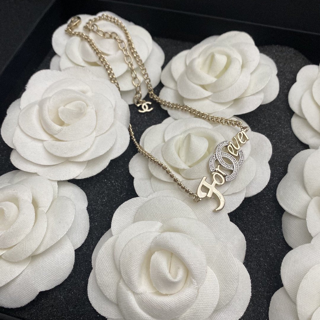 Fashion Letter Rhinestone Necklace