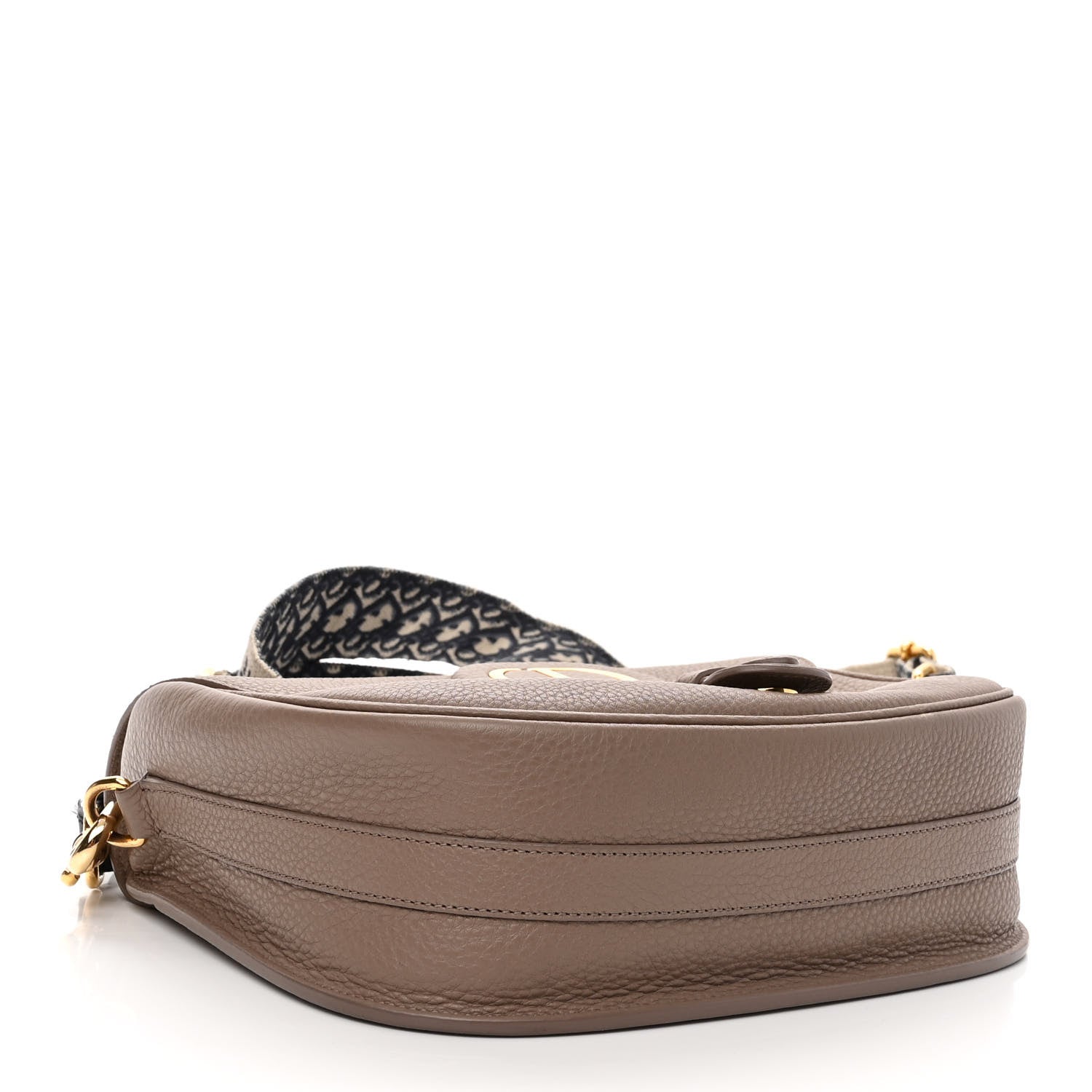 CHRISTIAN DIOR Grained Calfskin Large Bobby Flap Warm Taupe