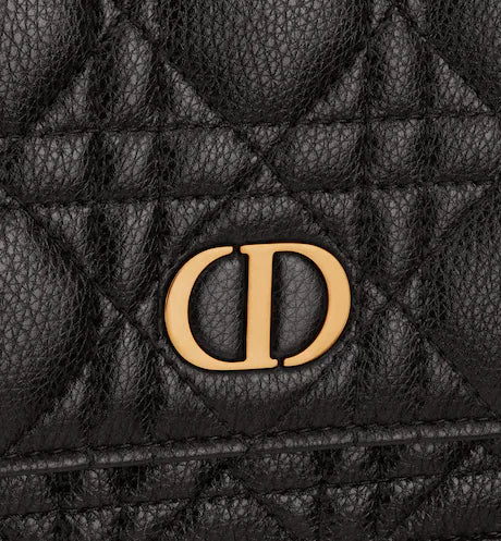 DIOR CARO POUCH Black Supple Cannage Calfskin