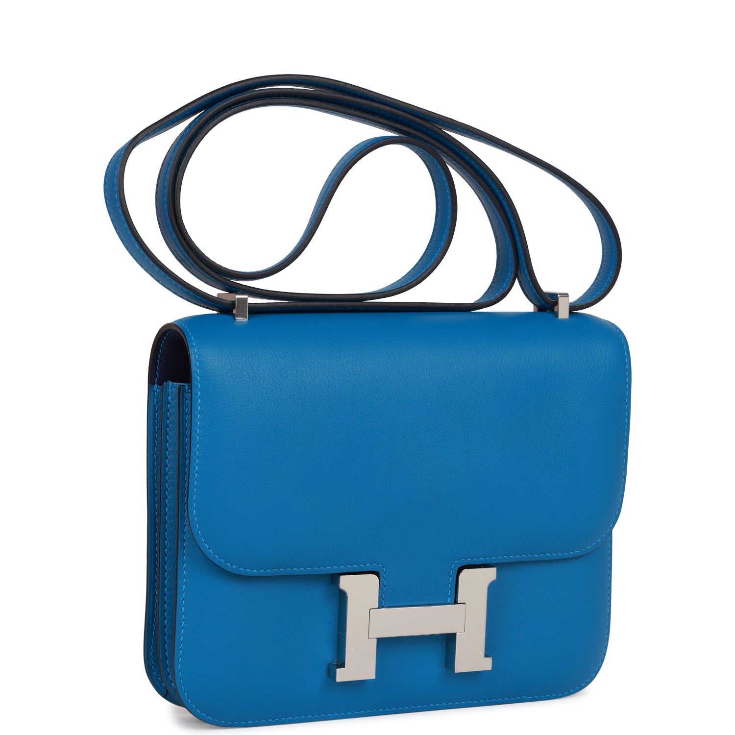 Hermès Constance 18 Mykonos Verso Evercolor Palladium Hardware