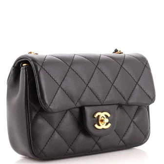 Chanel Heart Charms Flap Bag Quilted Lambskin Mini