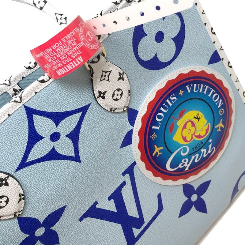 LV Monogram Giant Onthego Capri Blue Coated Canvas To