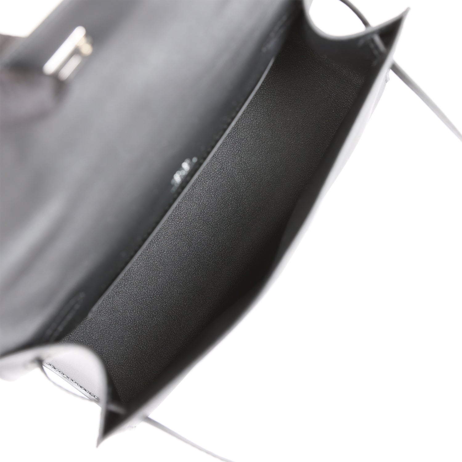 Hermès Kelly Pochette Black Swift Palladium Hardware