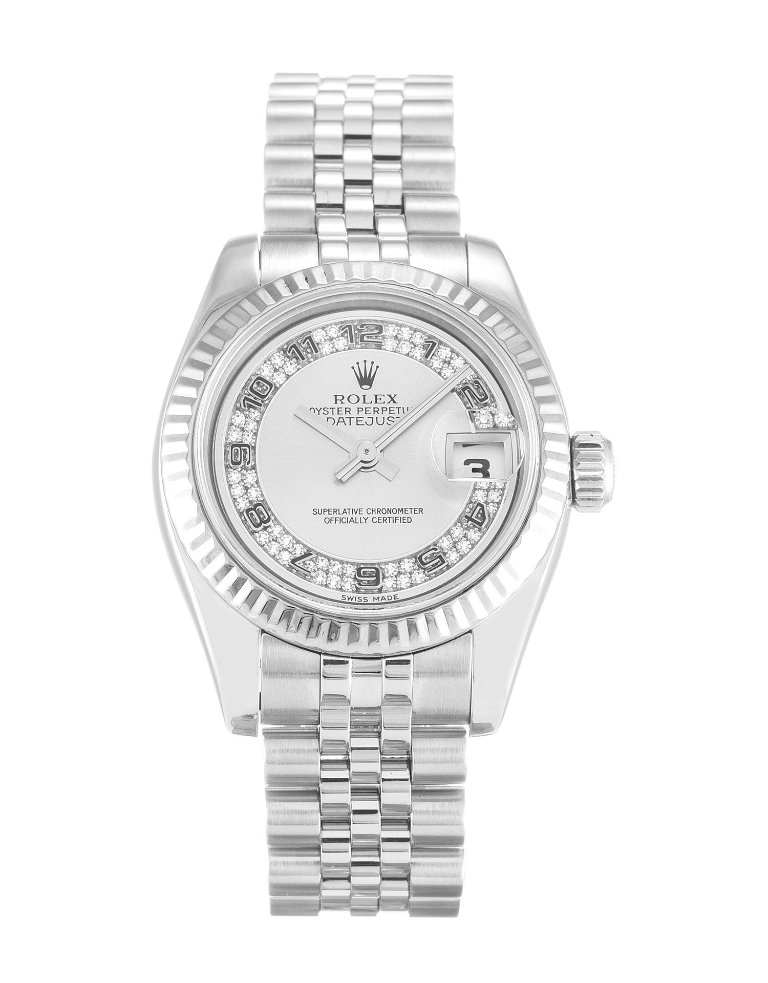 Rolex Datejust Lady Silver Diamond Dial 179174