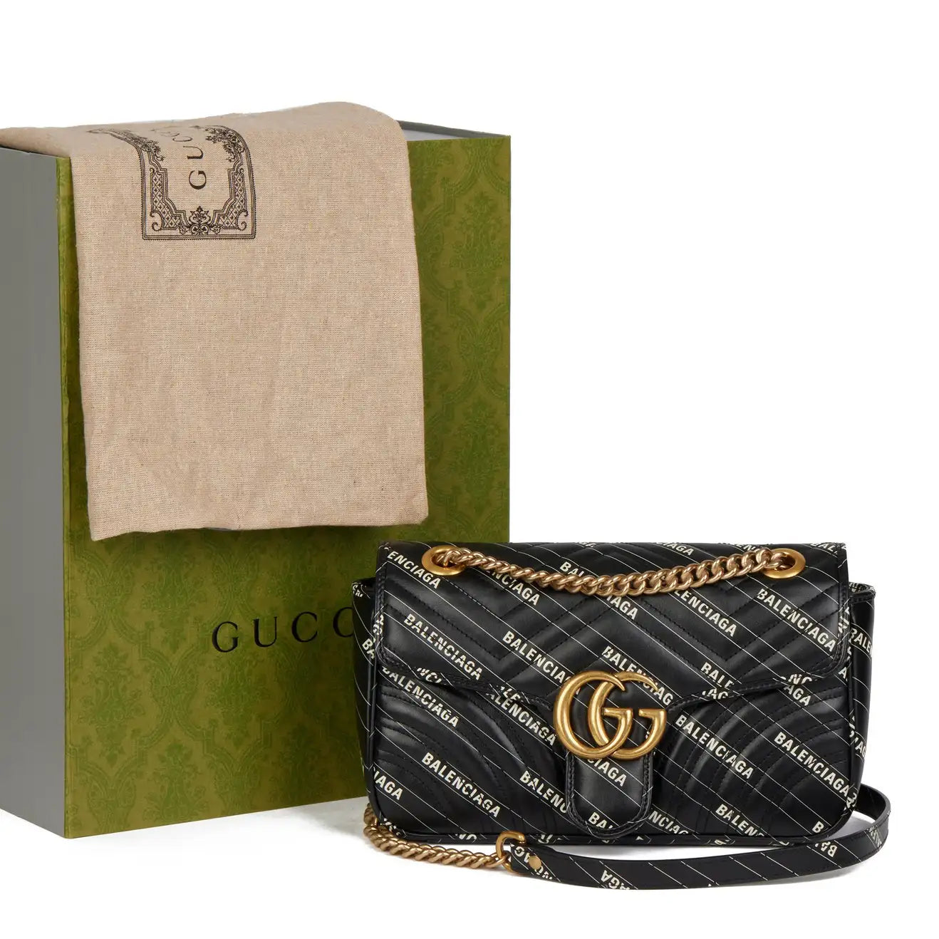 Gucci x Balenciaga The Hacker Project Small GG Marmont Bag - Black