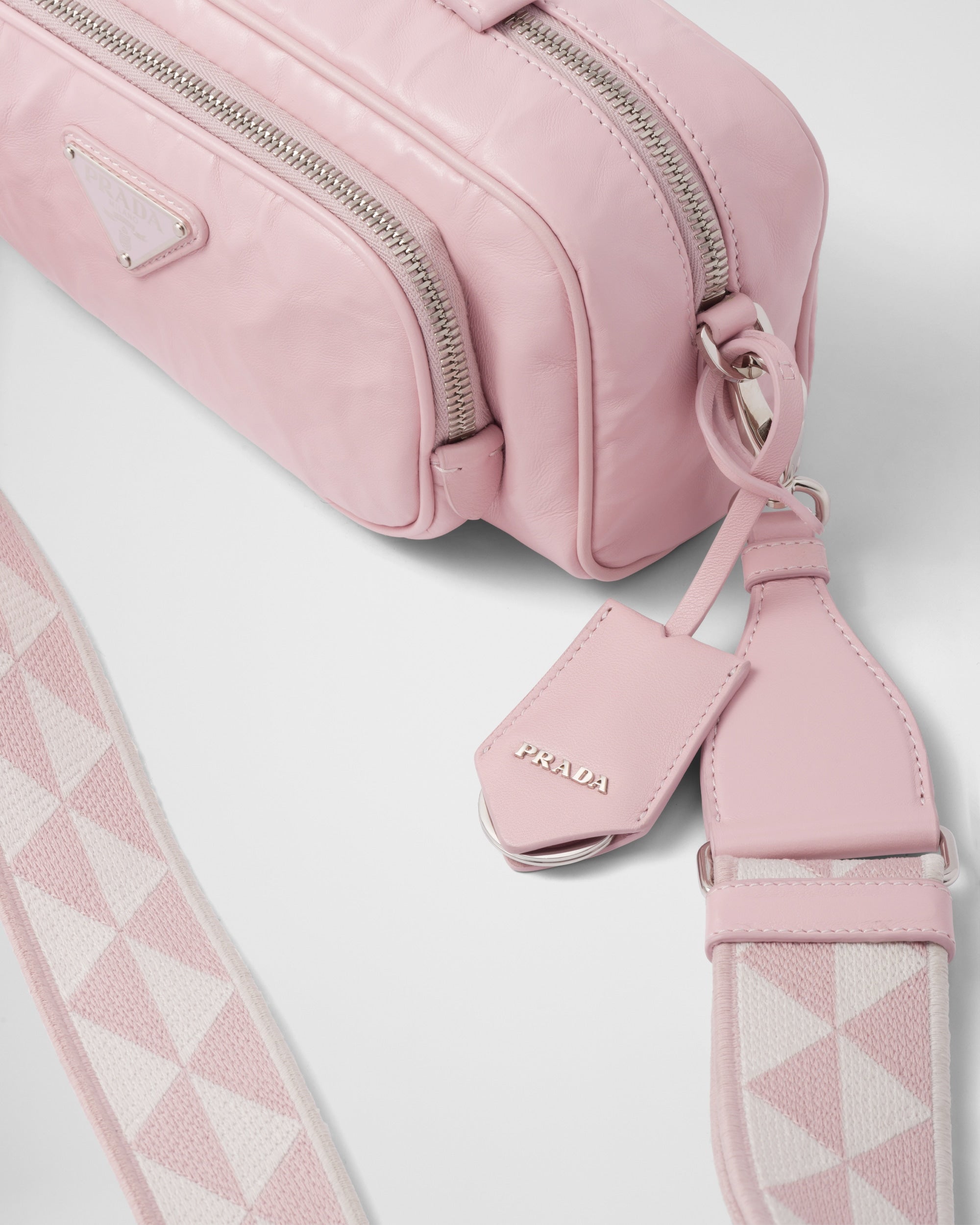 Prada Nappa antique leather multi-pocket shoulder bag - Alabaster Pink