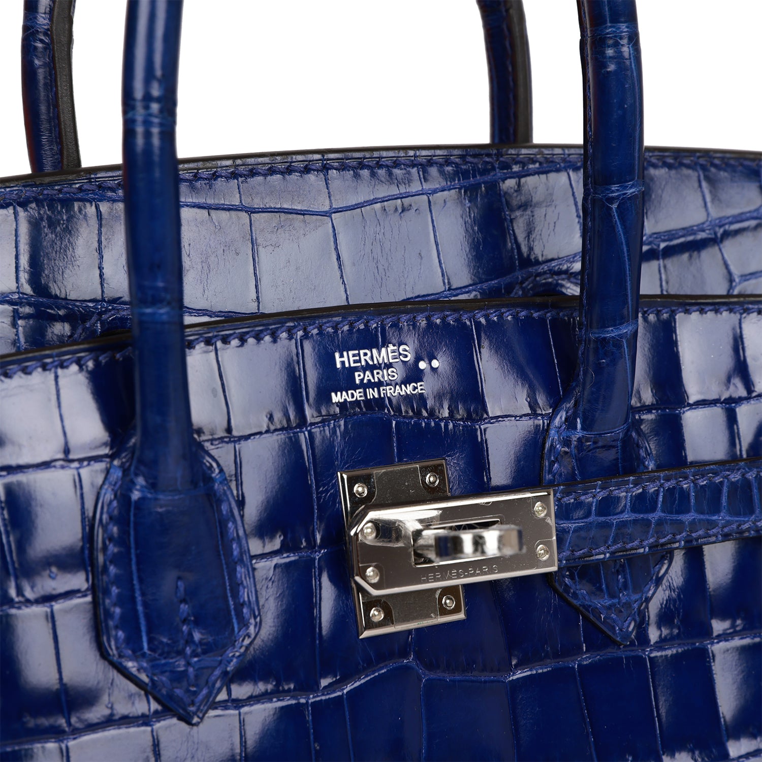 Hermès Birkin 25 Bleu Electric Shiny Niloticus Crocodile Palladium Hardware