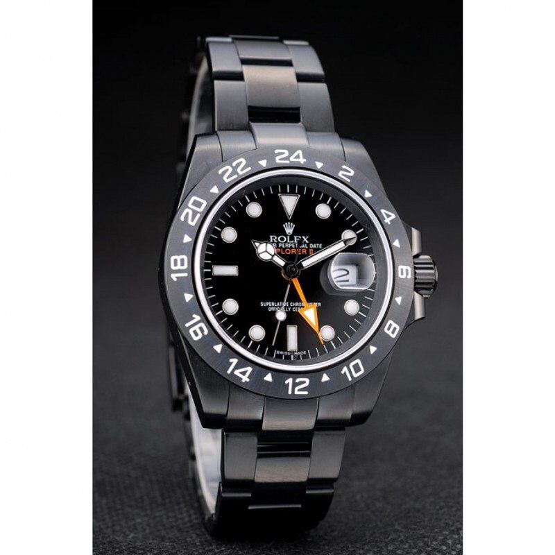 Swiss Rolex Explorer Black Ceramic Bezel Black Dial Watch 98239