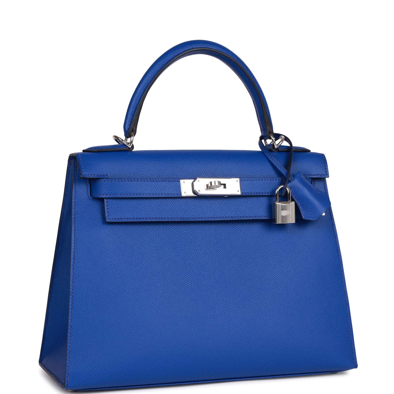 Hermès Bleu Royal Epsom Sellier Kelly 28cm Palladium Hardware