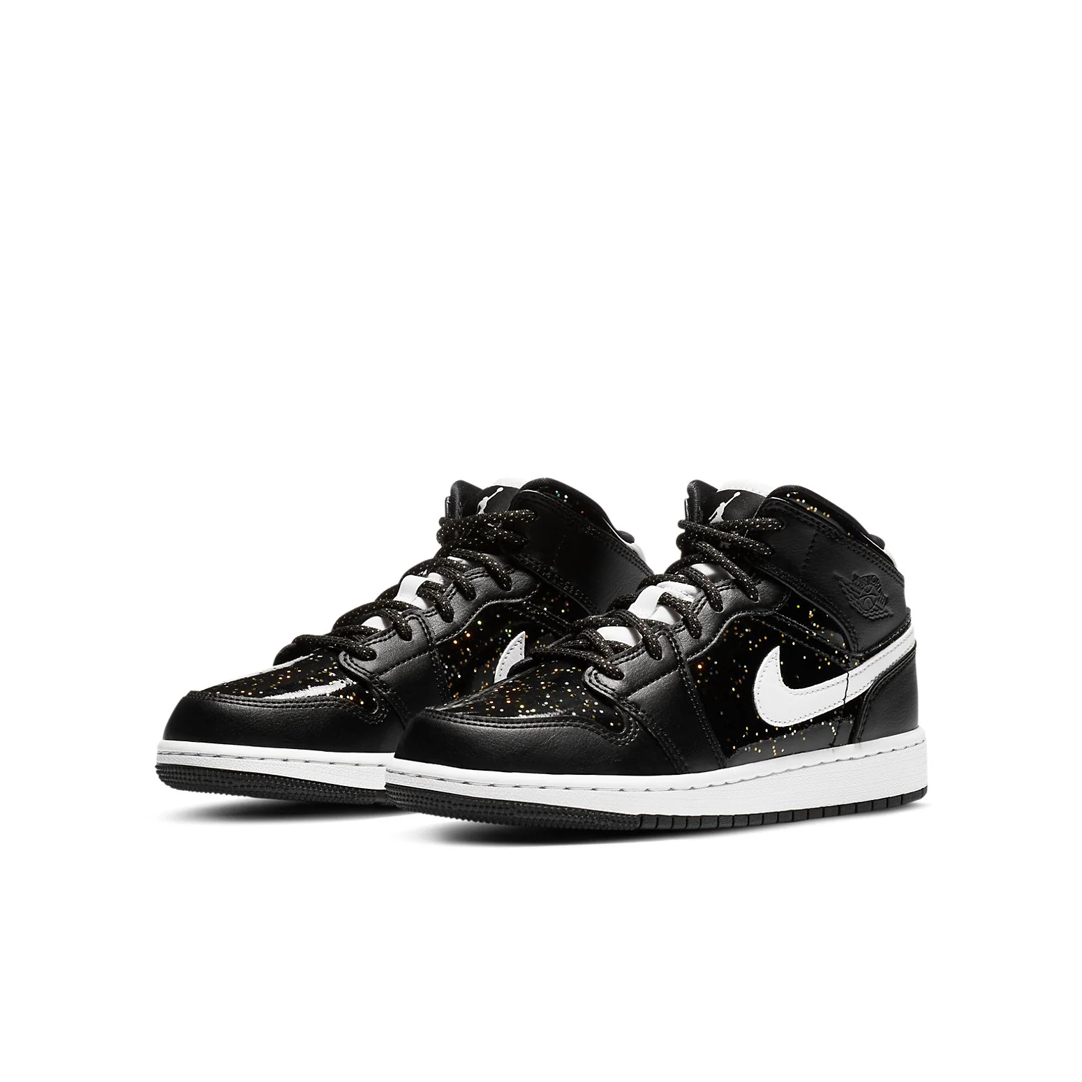 (GS) Air Jordan 1 Mid SE 'Black Glitter' AV5174-001