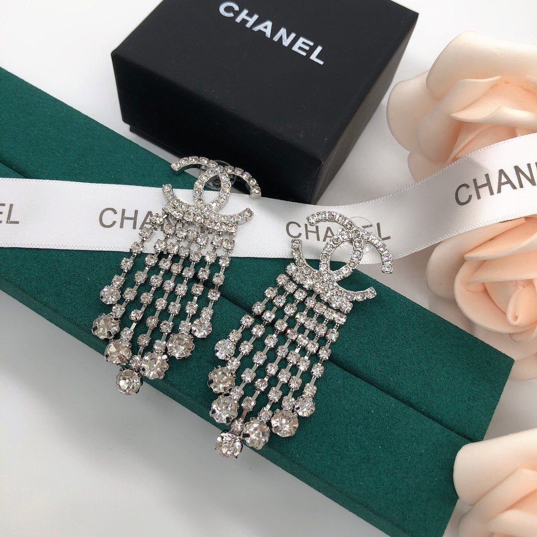 Silver Quicksand Full Diamond Earrings