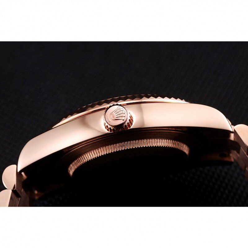 Swiss Rolex Day-Date 40 Rose Gold Etched Dial Rose Gold Case And Bracelet