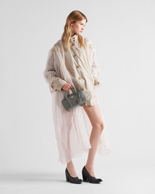 Prada Small antique nappa leather top handle bag - Slate Gray