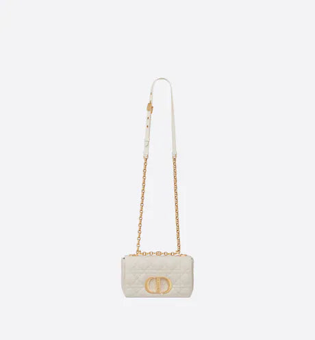 SMALL DIOR CARO BAGIvory Supple Cannage Calfskin