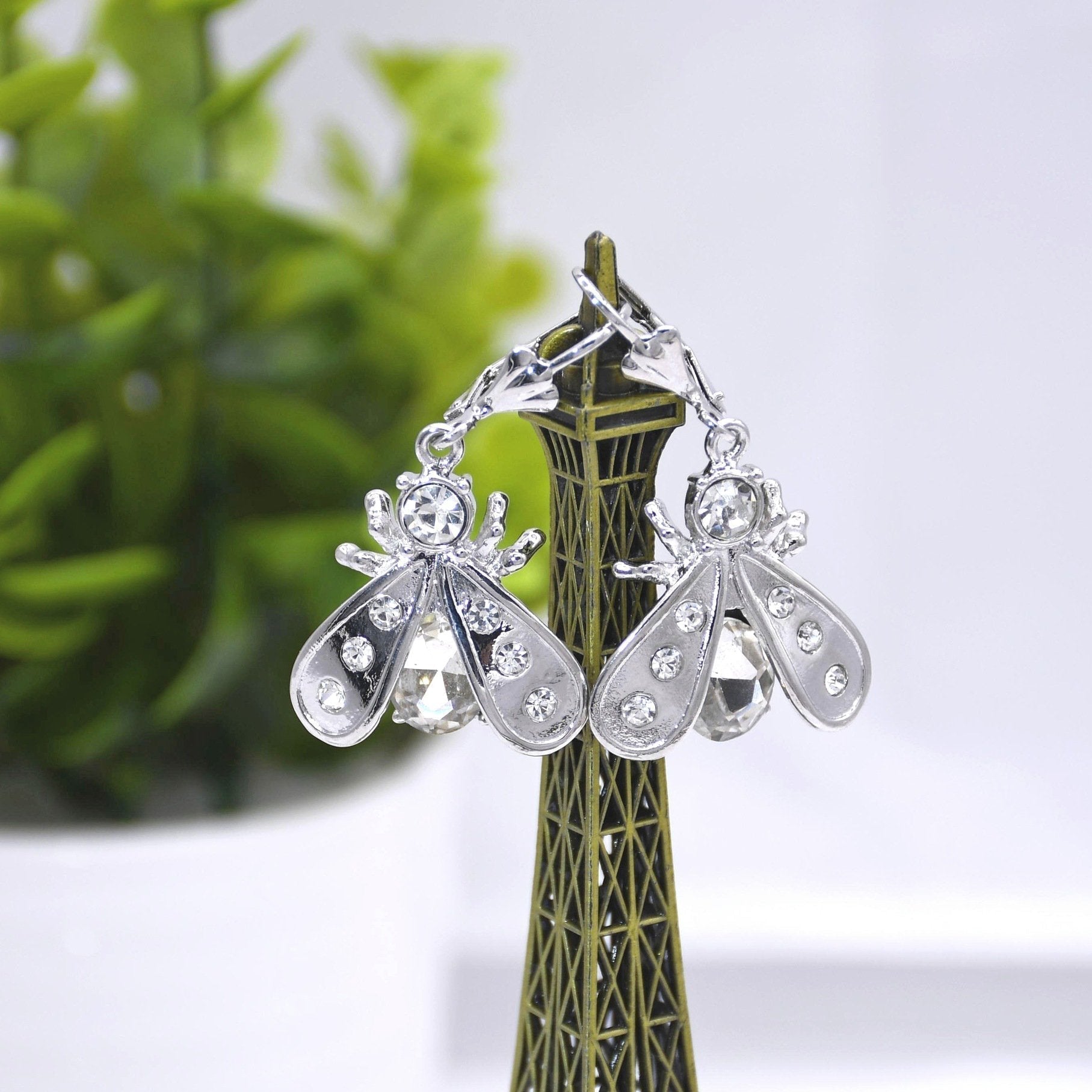 Simple Personality Beetle Pendant Earrings