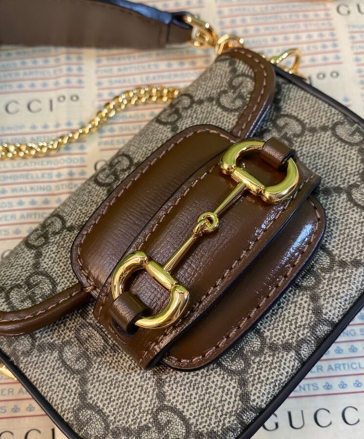 Gucci Horsebit 1955 Strap Wallet 699760 Dark Coffee