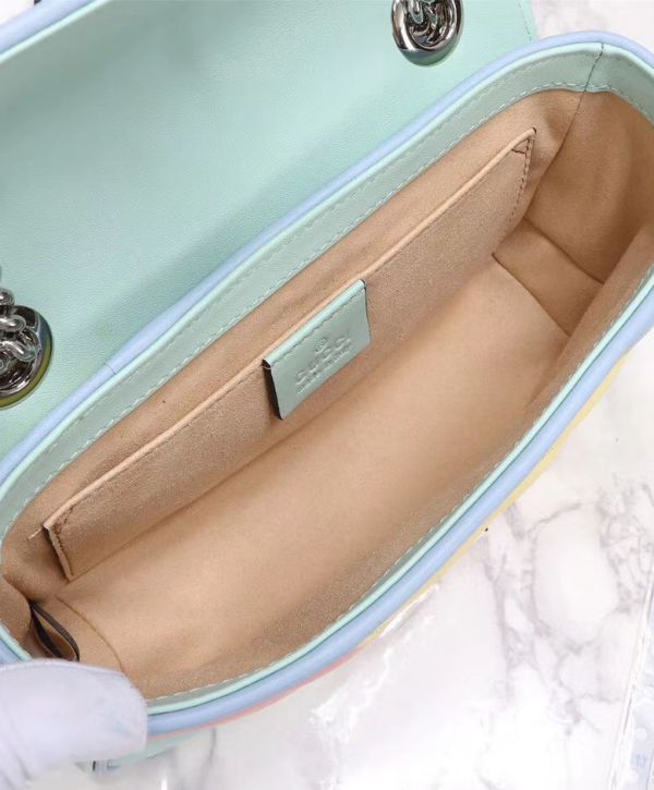 Gucci GG Marmont Colorful Matelasse Shoulder Bag Women Silver Logo Buckle Top Sale Chain Mini Crossbody Bag Online