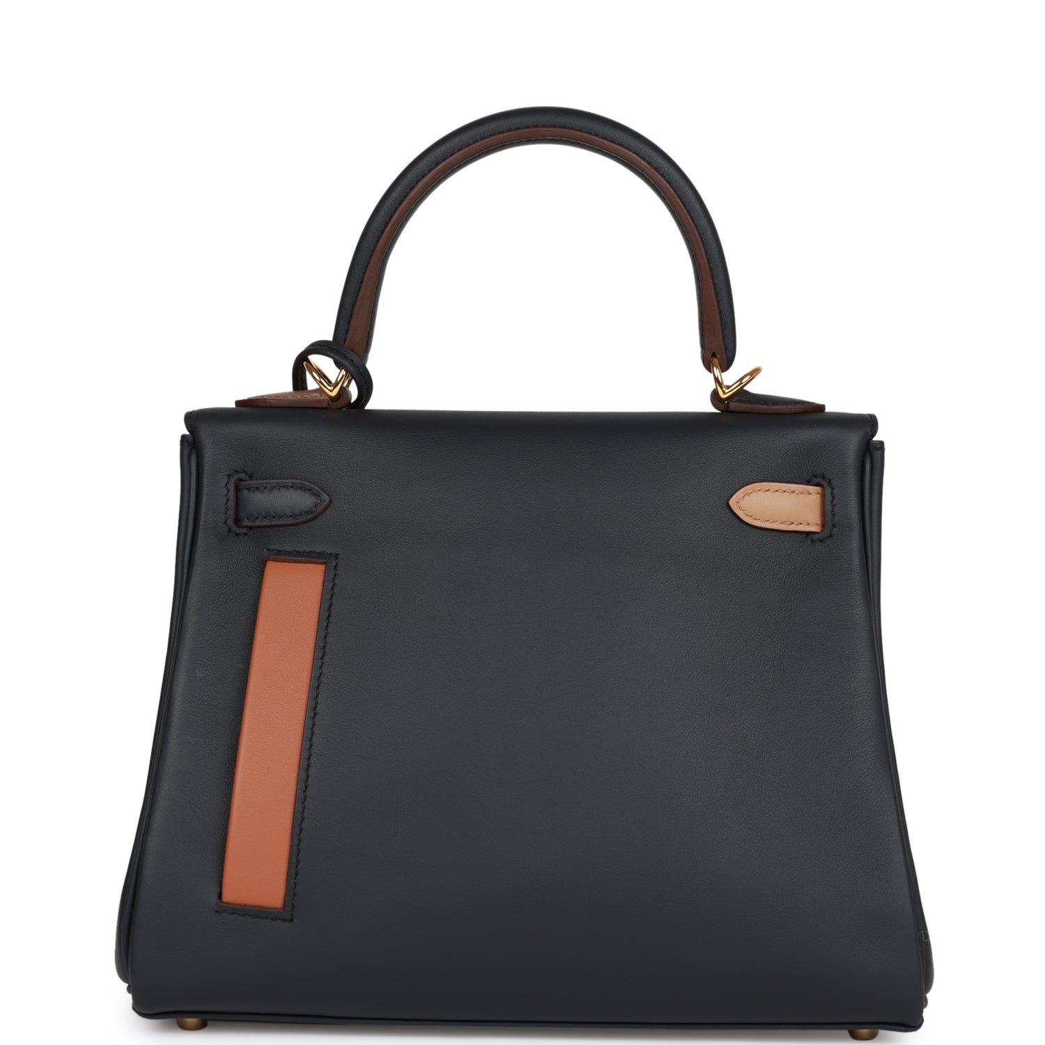 Hermès Colormatic Kelly Retourne 25 Caban. Black and Chai Swift Gold Hardware