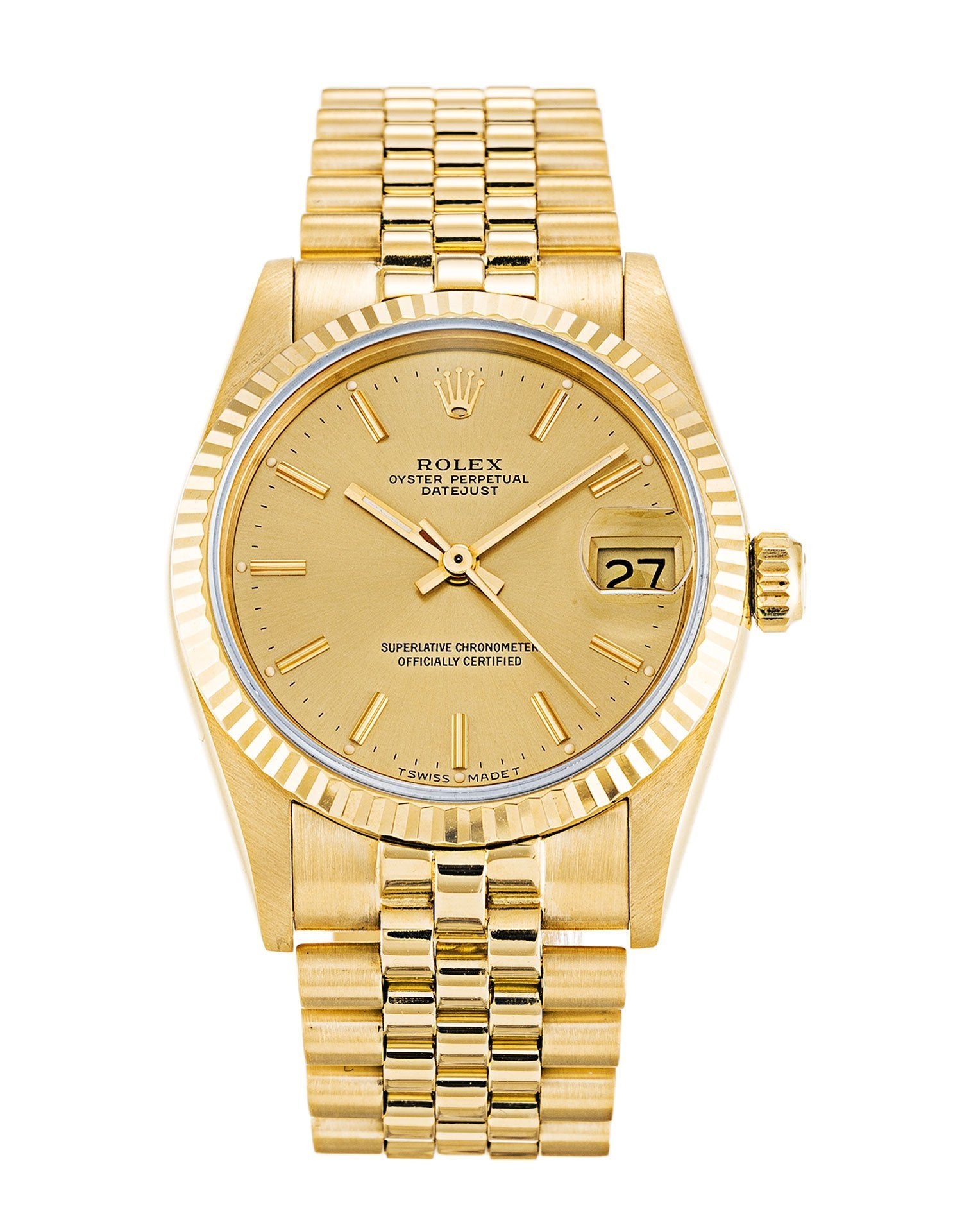 Replica Rolex Datejust Mid-Size 31mm Champagne Dial 68278