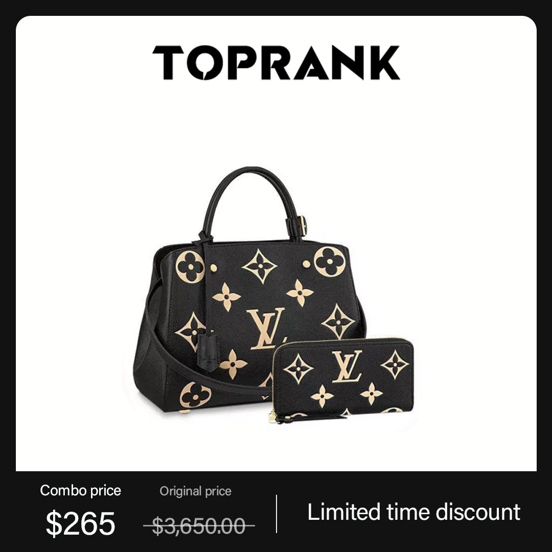 LV Montagne M long wallet 2-piece set deals Ref: M45499 + M80481