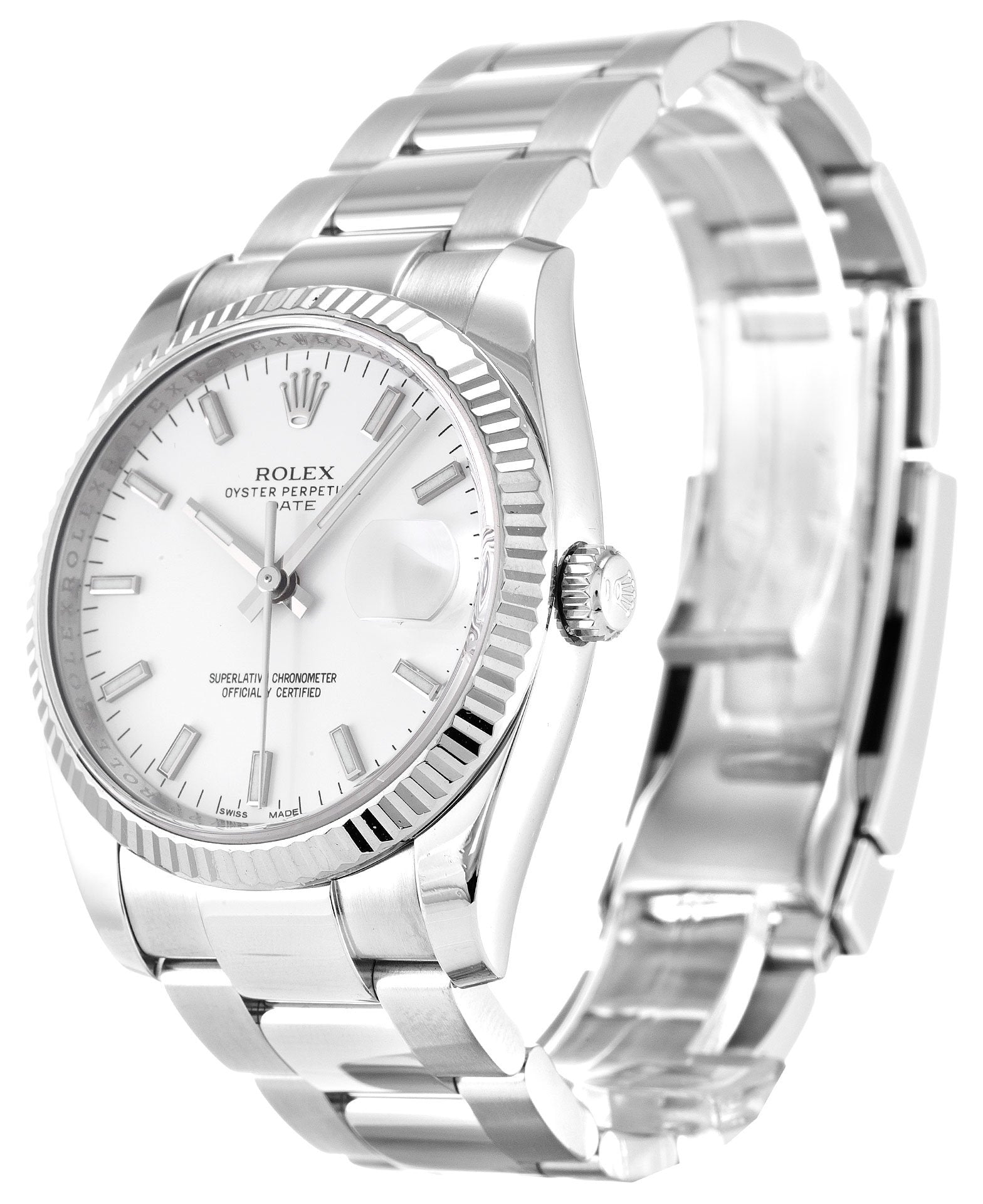 Replica Rolex Oyster Perpetual Date 34mm White Dial 115234