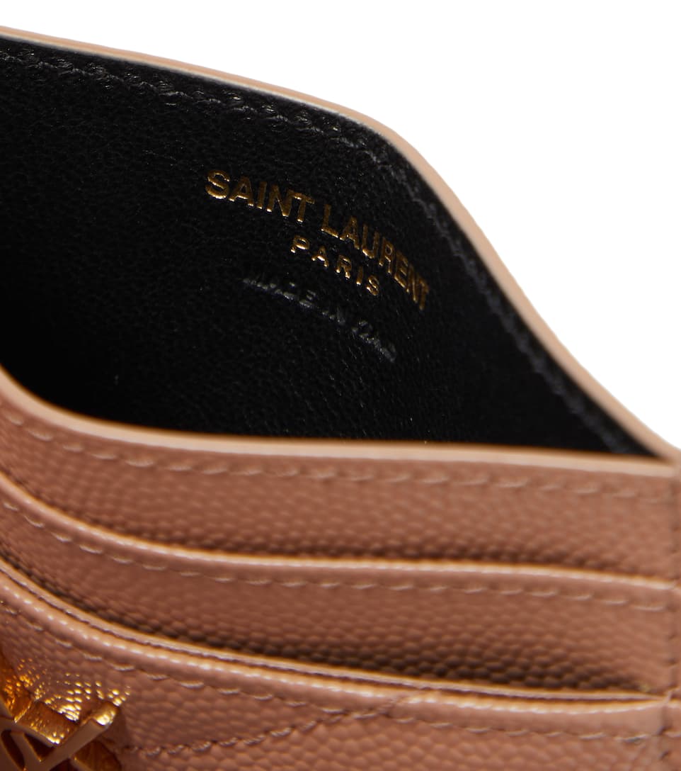 YSL Cassandre YSL Matelasse Card Case in Grain de Poudre Embossed Leather